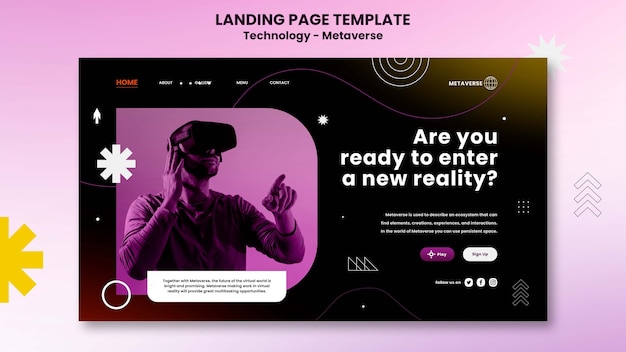 Progettazione del modello di pagina di destinazione della tecnologia gradiente