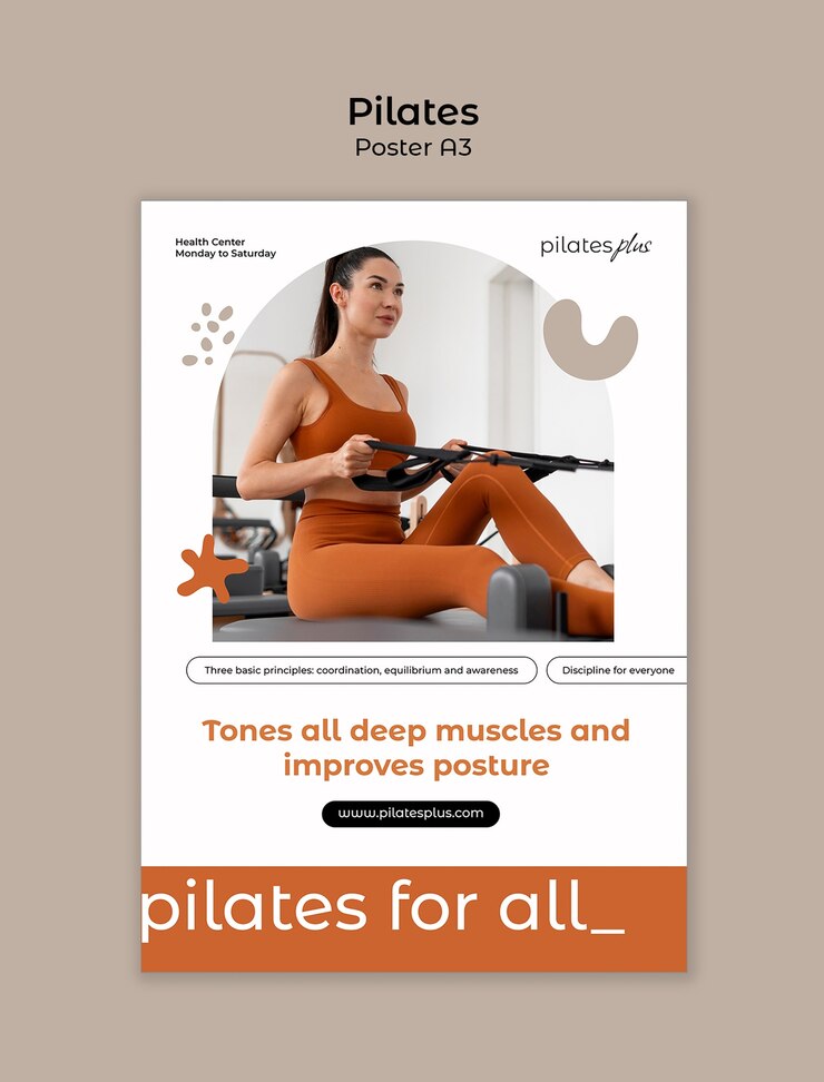PSD gratuito progettazione del modello di pilates