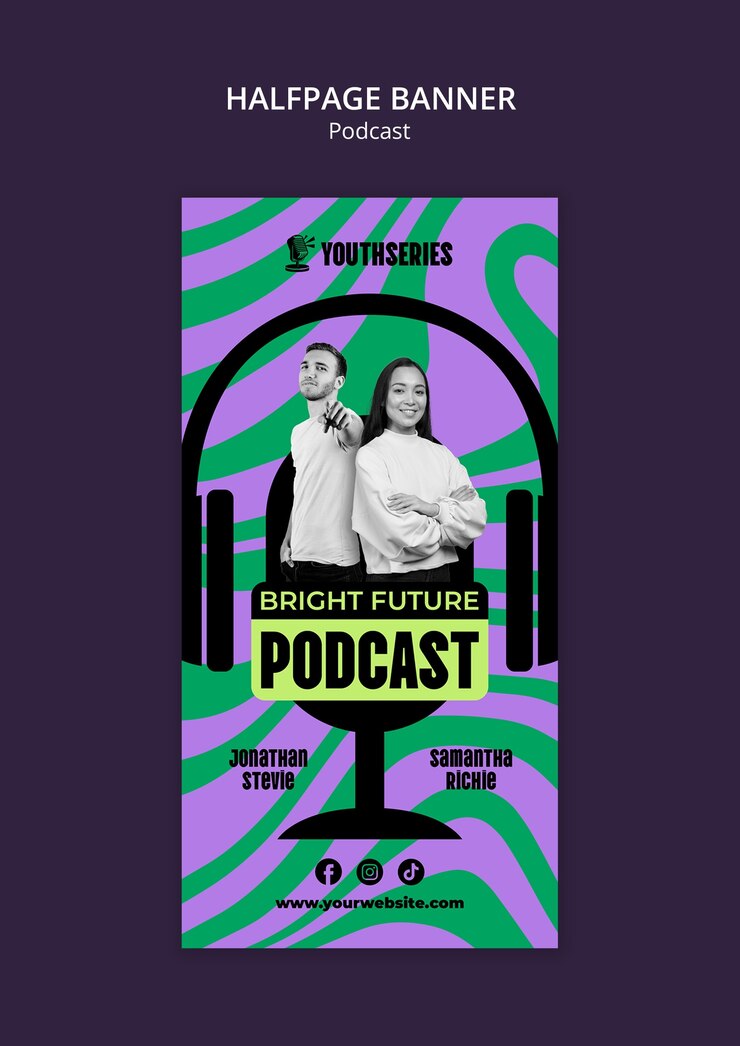 PSD gratuito progettazione del modello di podcast
