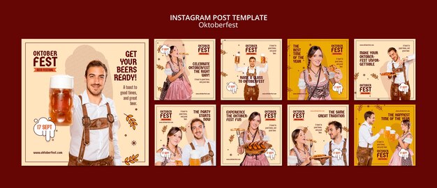 Progettazione del modello di post di instagram dell'Oktoberfest