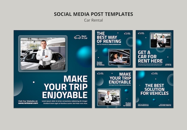 Progettazione del modello di post di instagram di autonoleggio