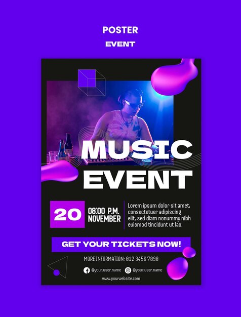 Progettazione del modello di poster per eventi musicali