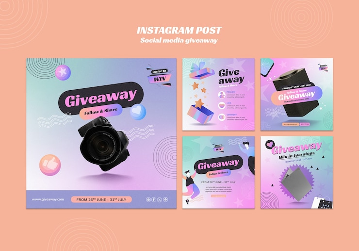PSD gratuito progettazione del modello di regalo per i social media