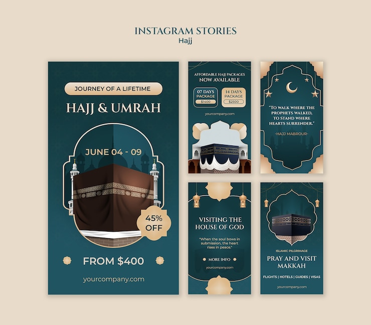 PSD gratuito progettazione del modello di storia di hajj su instagram