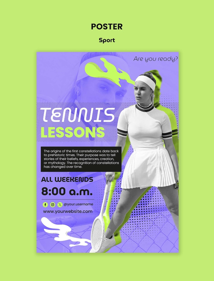 PSD gratuito progettazione del modello di tennis