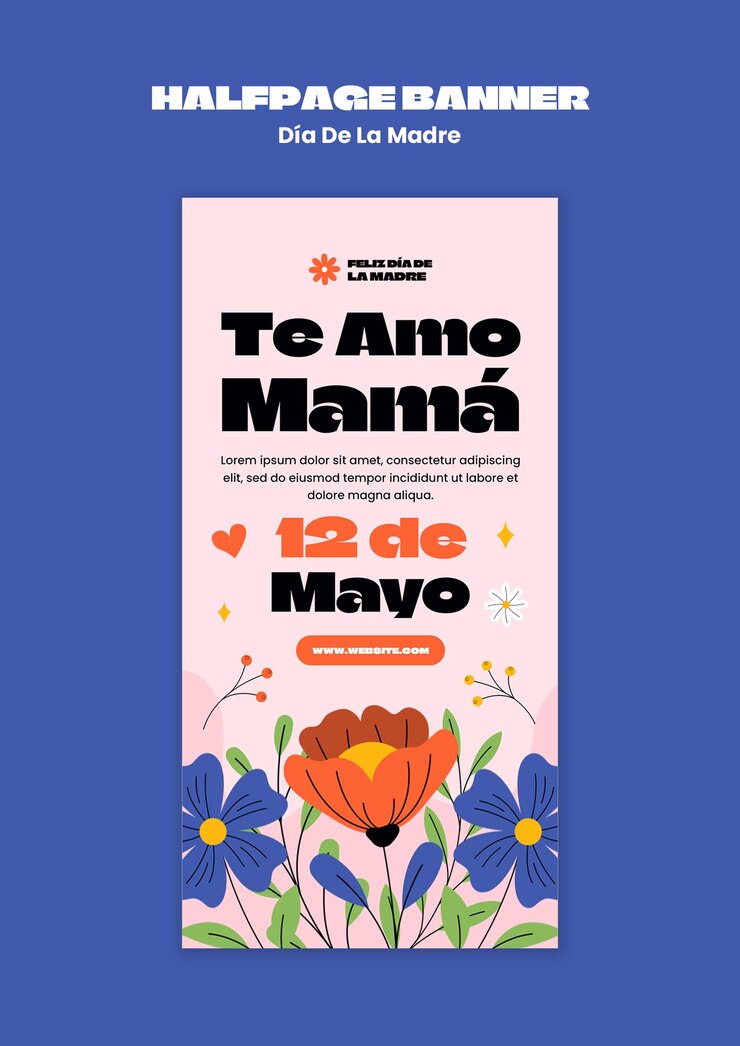 PSD gratuito progettazione del modello dia de la madre
