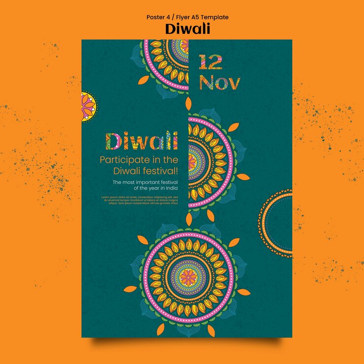 PSD gratuito progettazione del modello diwali