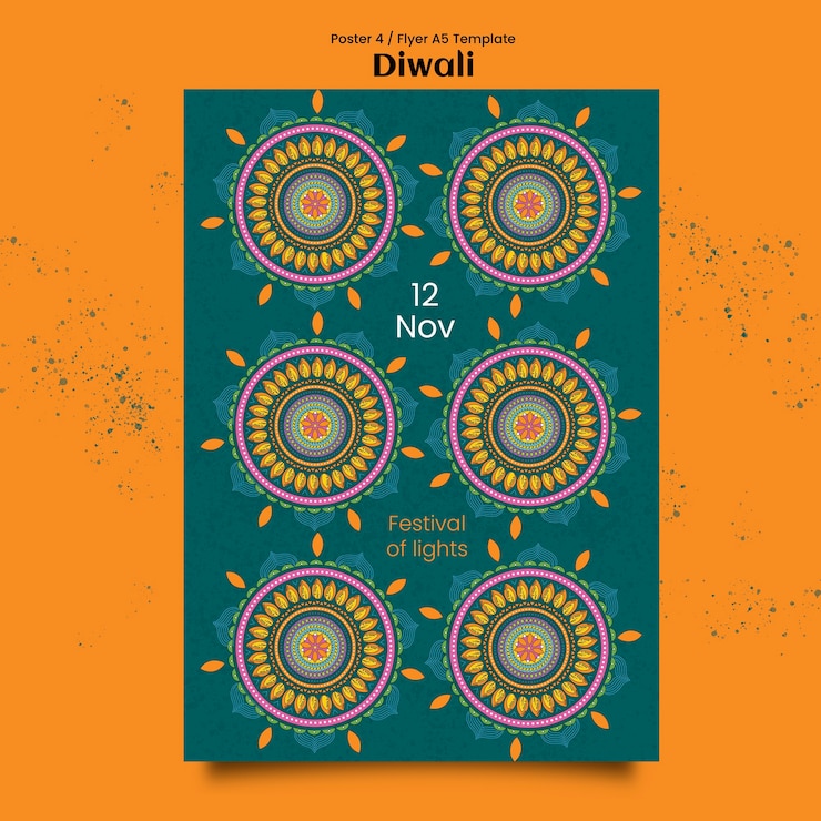 PSD gratuito progettazione del modello diwali