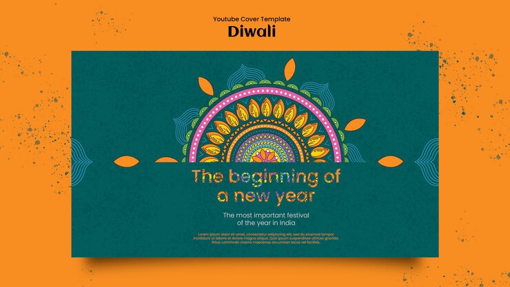 PSD gratuito progettazione del modello diwali