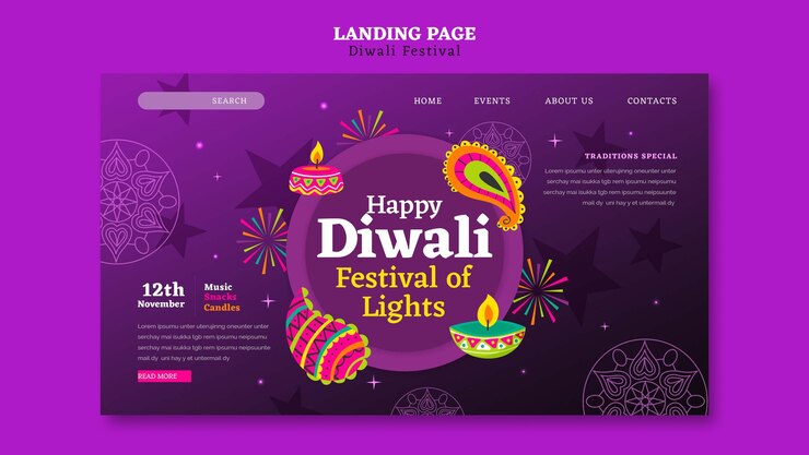 PSD gratuito progettazione del modello diwali