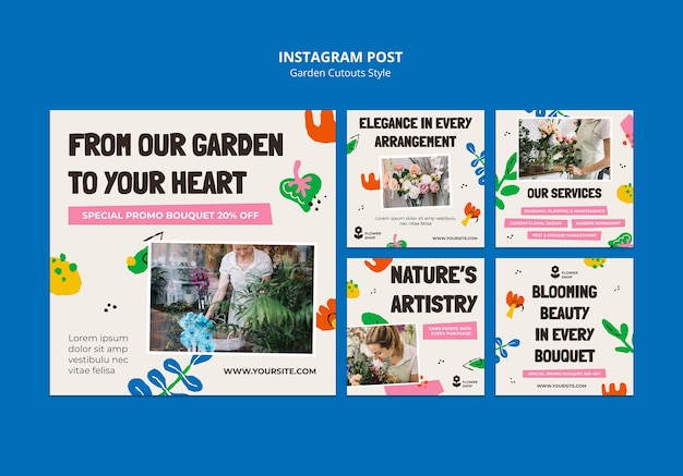 Progettazione del modello in stile ritagli di giardino