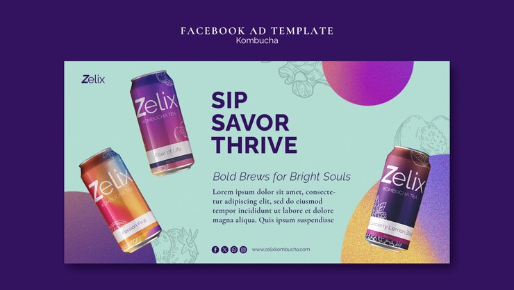 PSD gratuito progettazione del modello kombucha