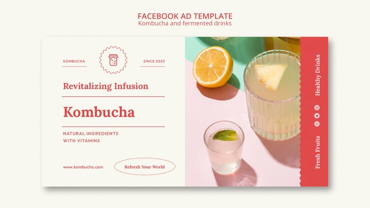 PSD gratuito progettazione del modello kombucha