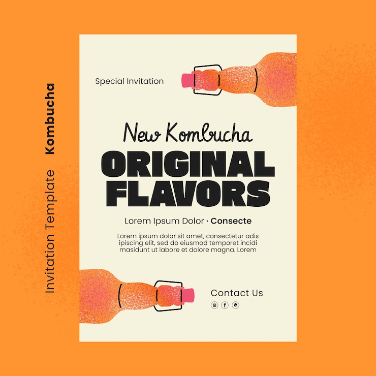 PSD gratuito progettazione del modello kombucha