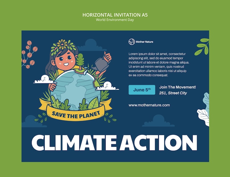 PSD gratuito progettazione del modello per la giornata mondiale dell'ambiente