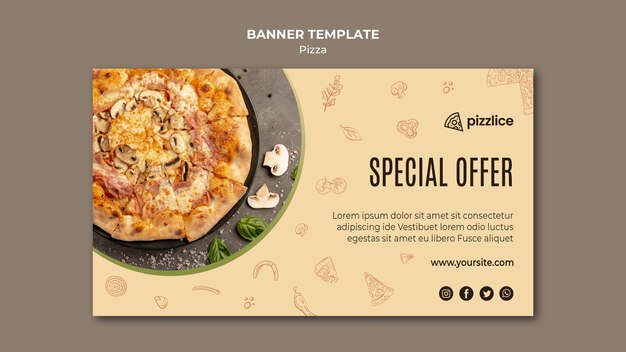 Progettazione deliziosa del modello dell'insegna della pizza