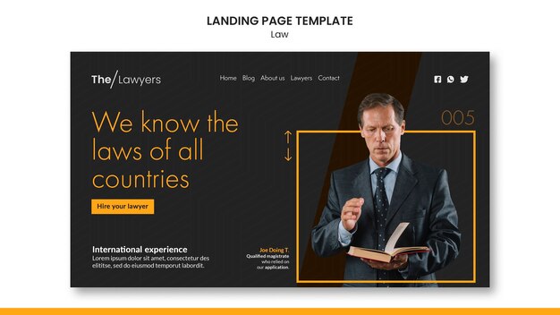 Progettazione della pagina di destinazione del modello di legge