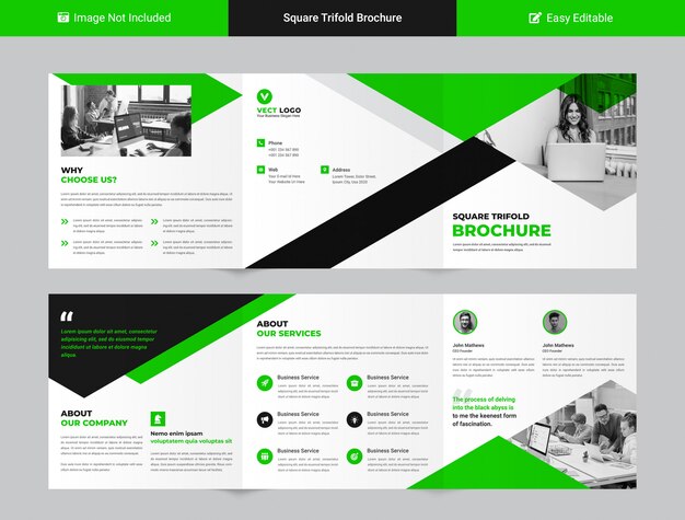 Download Mockup di brochure a tre ante quadrato | PSD Premium