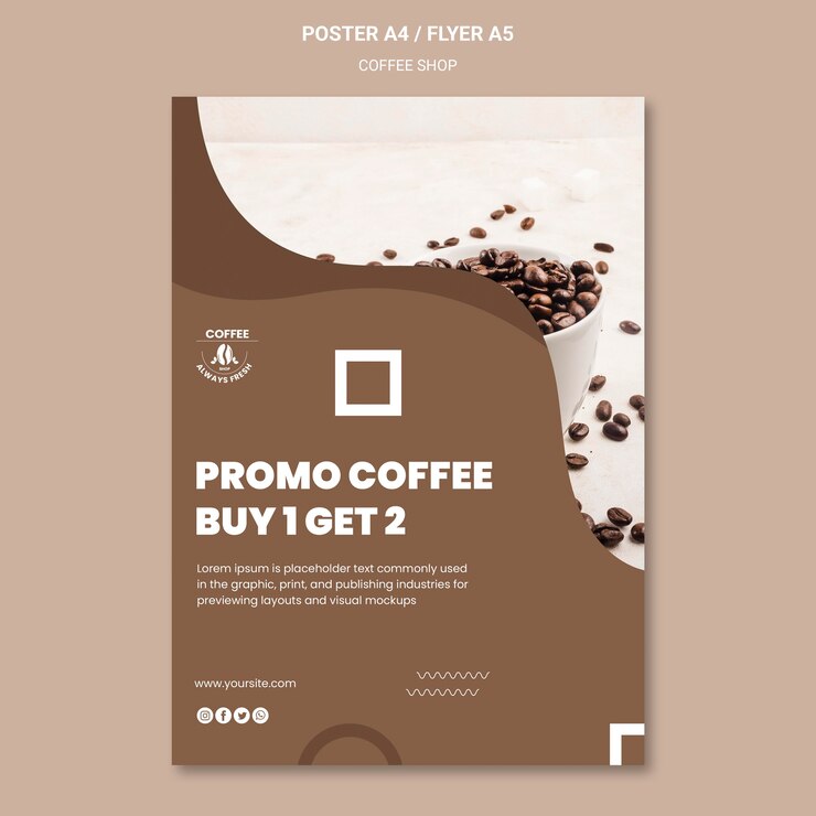 PSD gratuito progettazione di manifesti per caffetterie