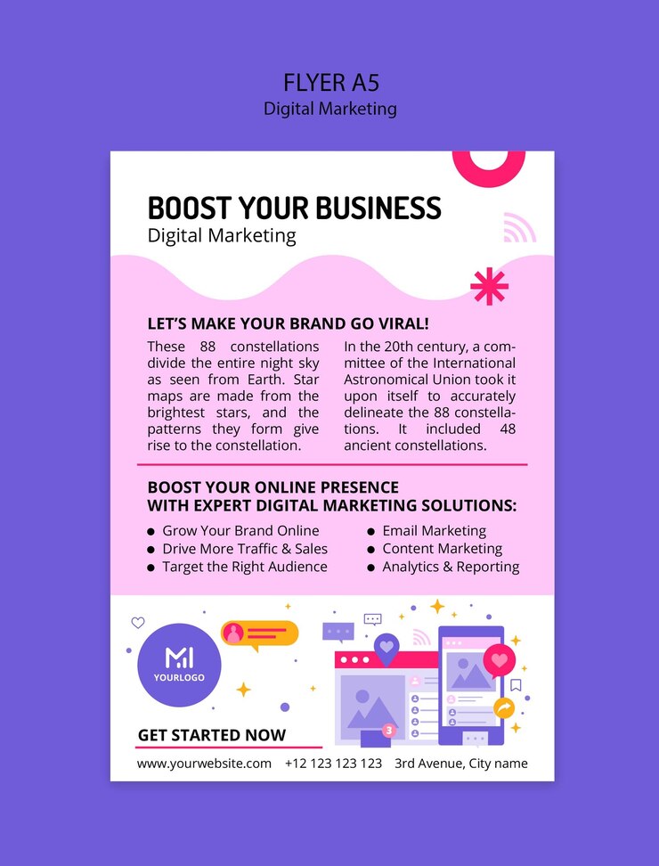 PSD gratuito progettazione di modelli di marketing digitale