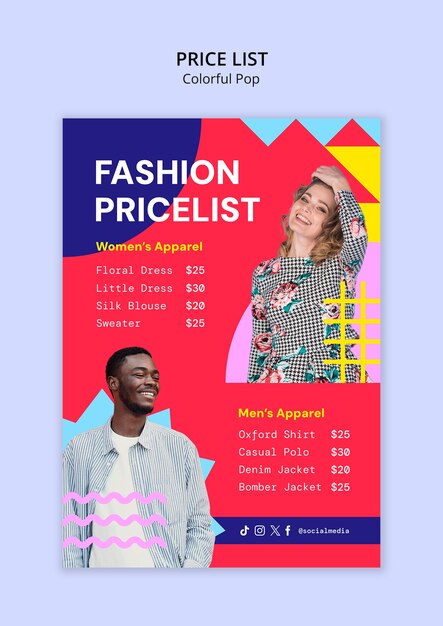 Progettazione di modelli pop colorati