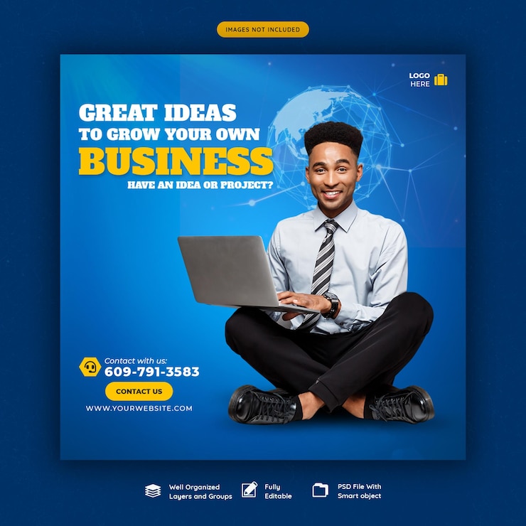 PSD gratuito promoción empresarial y plantilla de banner de redes sociales corporativas