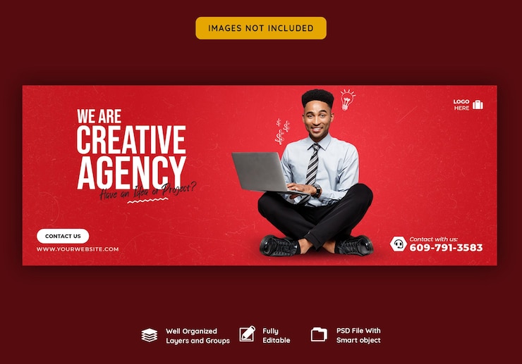 PSD gratuito promoción empresarial y plantilla de portada de facebook creativa