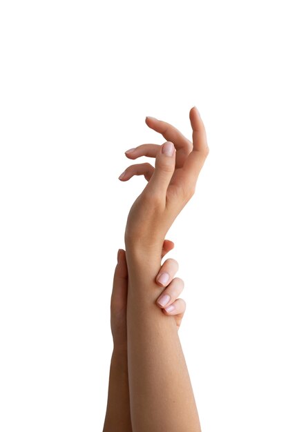 Prossimo piano sulle delicate mani che gesticolano