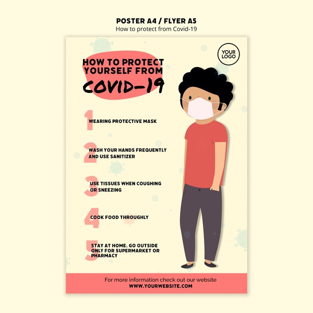 Protégete a ti mismo y a la plantilla del póster del hombre