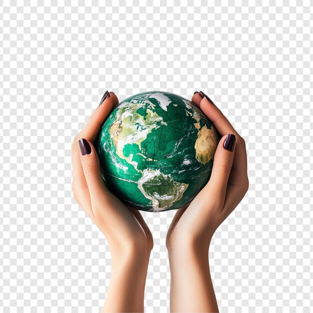 Proteggiamo il nostro prezioso pianeta Tenendo delicatamente in mano un globo verde