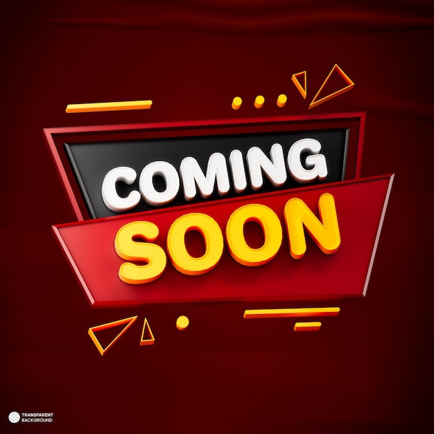 Próximamente banner 3d render ilustración