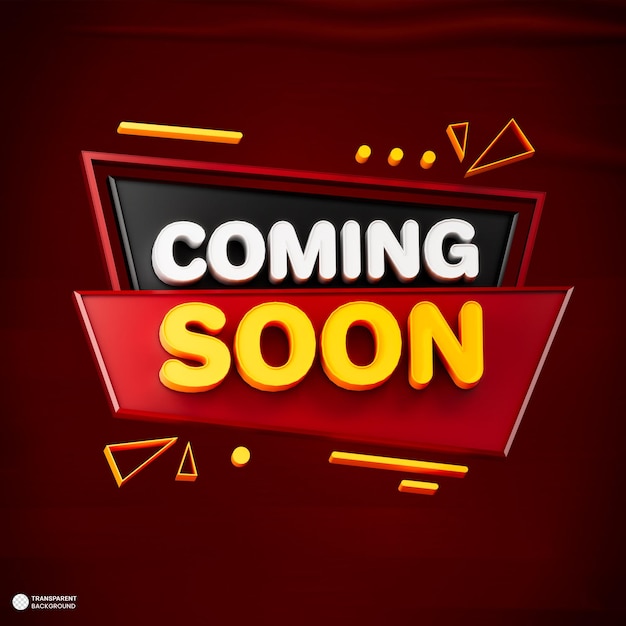 Próximamente banner 3d render ilustración