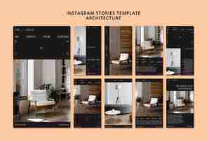 PSD gratuito proyecto de arquitectura historias de instagram.