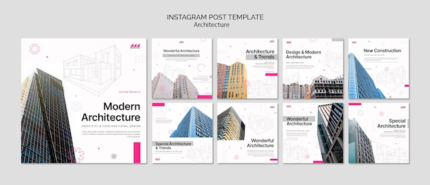 PSD gratuito proyecto de arquitectura publicaciones de instagram