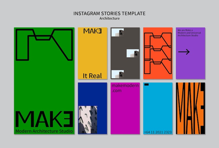 PSD Gratis proyek arsitektur untuk story instagram