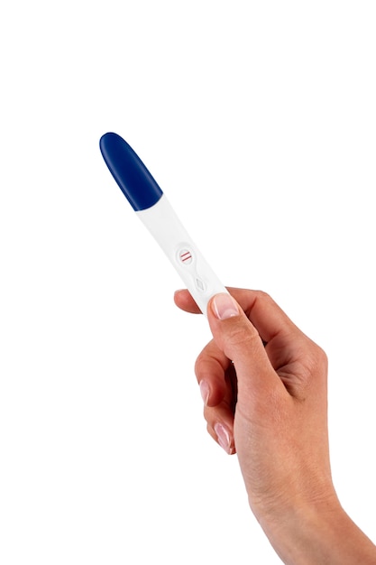 Prueba de embarazo positiva con la mano