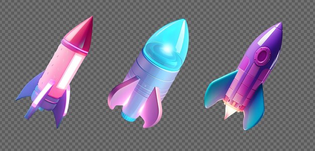 psd 3d hace iconos de cohetes