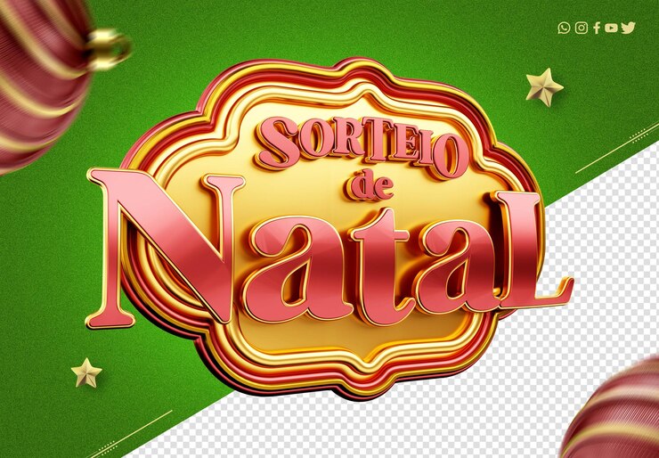 PSD gratuito psd 3d render verdadero regalo de navidad logotipo supermercado brasil promoción de navidad