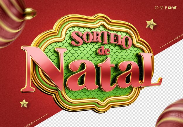 psd 3d render verdadero regalo de navidad logotipo supermercado brasil promoción de navidad