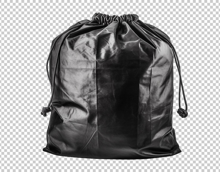 PSD Gratis psd black realistic laundry bag isolated on background