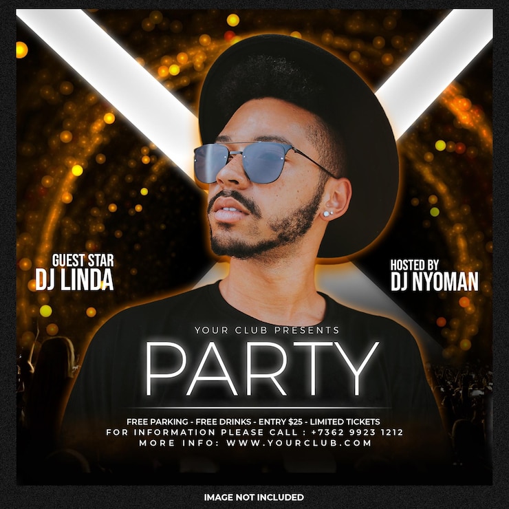 PSD gratuito psd club dj party flyer modello di post sui social media