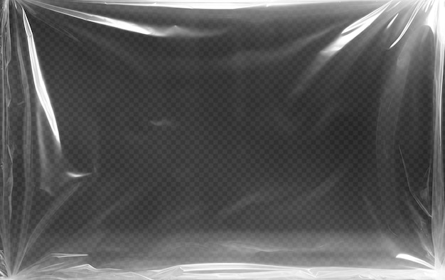 PSD gratuito psd envoltura de película de plástico transparente en blanco aislada en el fondo