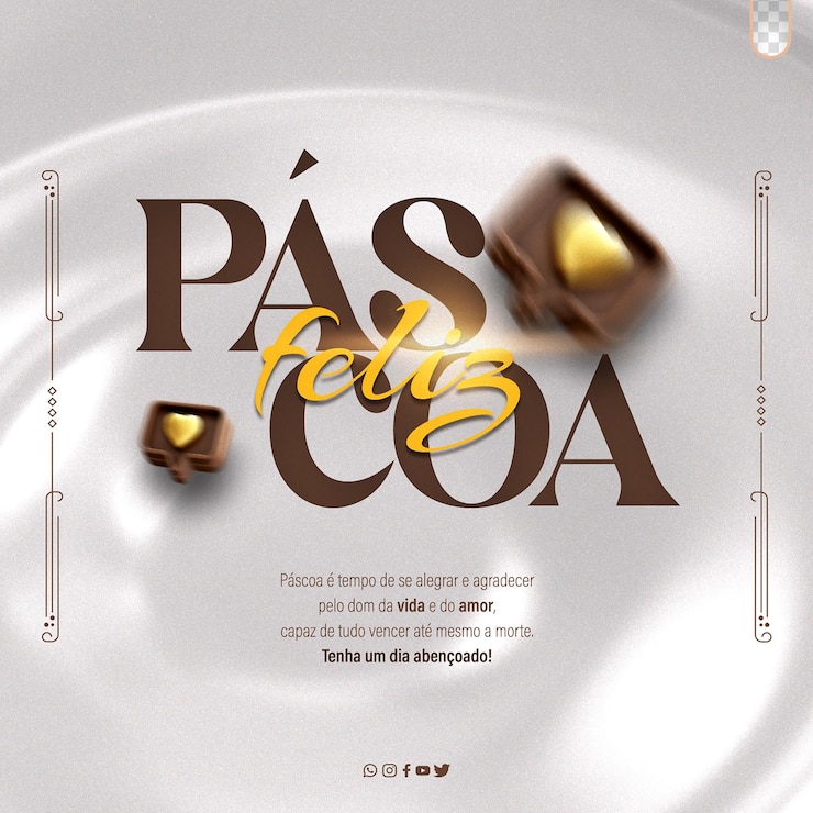 PSD gratuito psd para redes sociales de feliz pascua, evento promocional de feliz pascoa en brasil