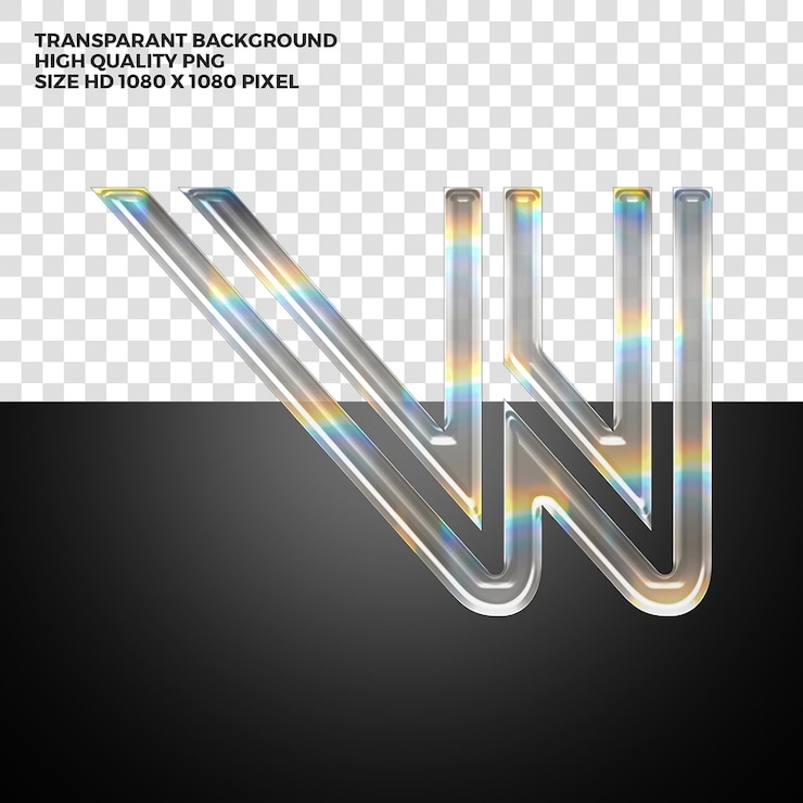 Gratis PSD psd transparante prismatische alfabetbrief