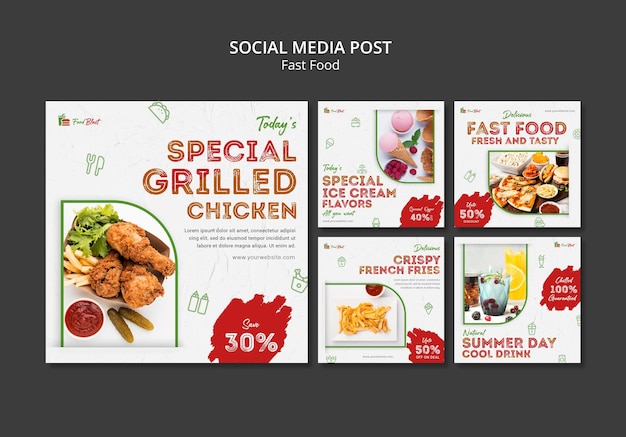 Publicación especial de pollo a la parrilla en redes sociales