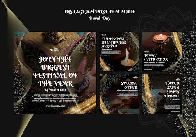 Publicación de instagram de celebración de diwali