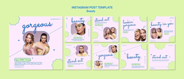 Publicación de instagram de concepto de belleza mínima