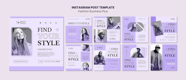 PSD gratuito publicación de instagram de negocios de moda dibujada a mano