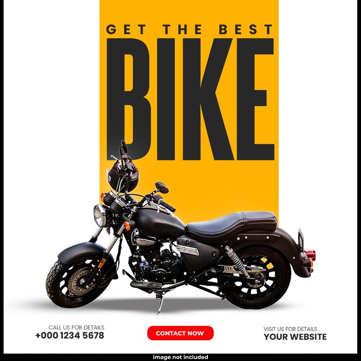 PSD gratuito una publicación en instagram de las redes sociales de motocicletas