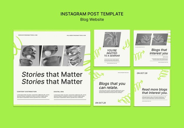 Publicación mínima de instagram del sitio web del blog